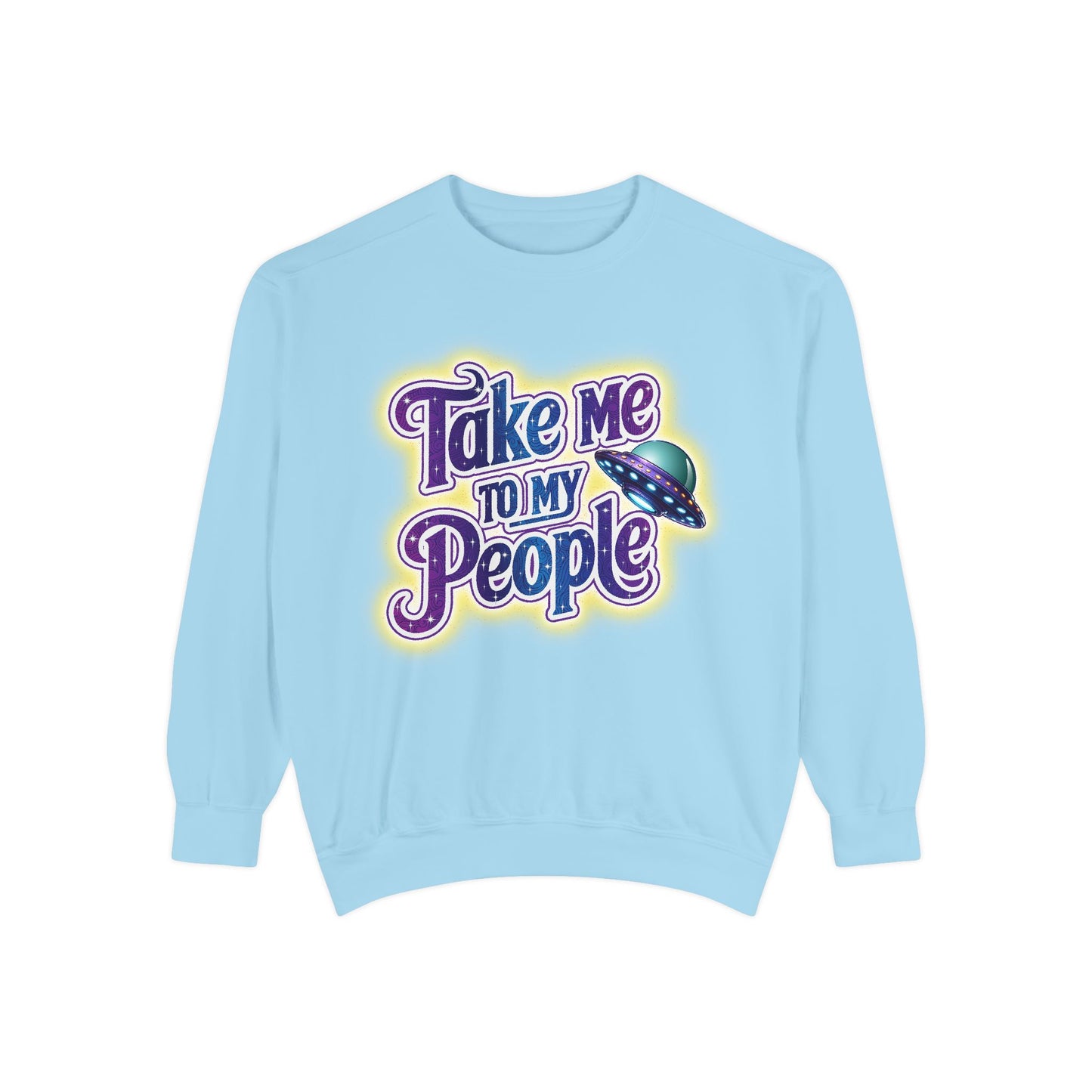 Take Me To My People Sweatshirt – Retro UFO Alien Pullover