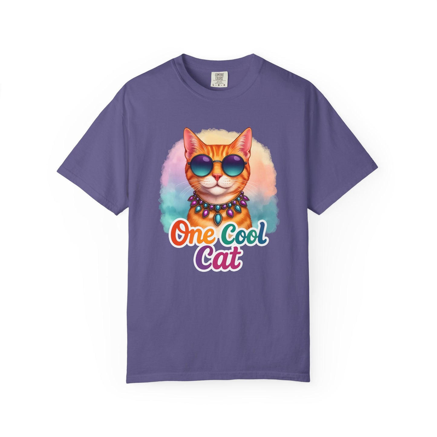One Cool Cat  -  Funny Retro Groovy Cat Lover Tee