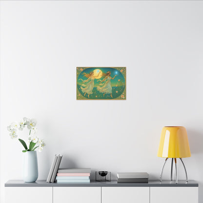 Gemini Zodiac Wall Art, Art Nouveau Gemini Canvas Print, Astrology Home Decor, Gemini Gift for Her, Celestial Twins Painting, Star Sign Wall Decor