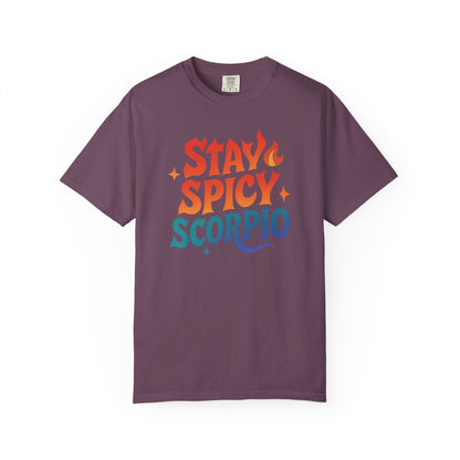 Stay Spicy Scorpio Tee – Colorful Zodiac Shirt