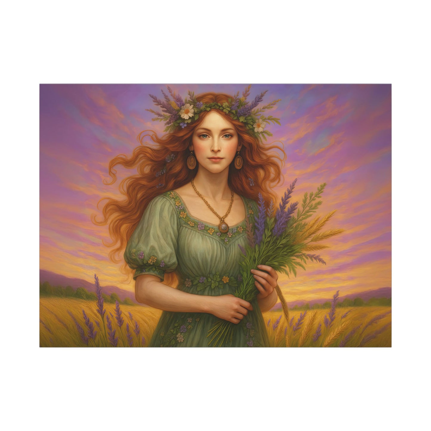 Virgo Zodiac Wall Art, Harvest Goddess Canvas Print, Astrology Home Decor, Virgo Gift for Her, Celestial Maiden Painting, Star Sign Wall Decor