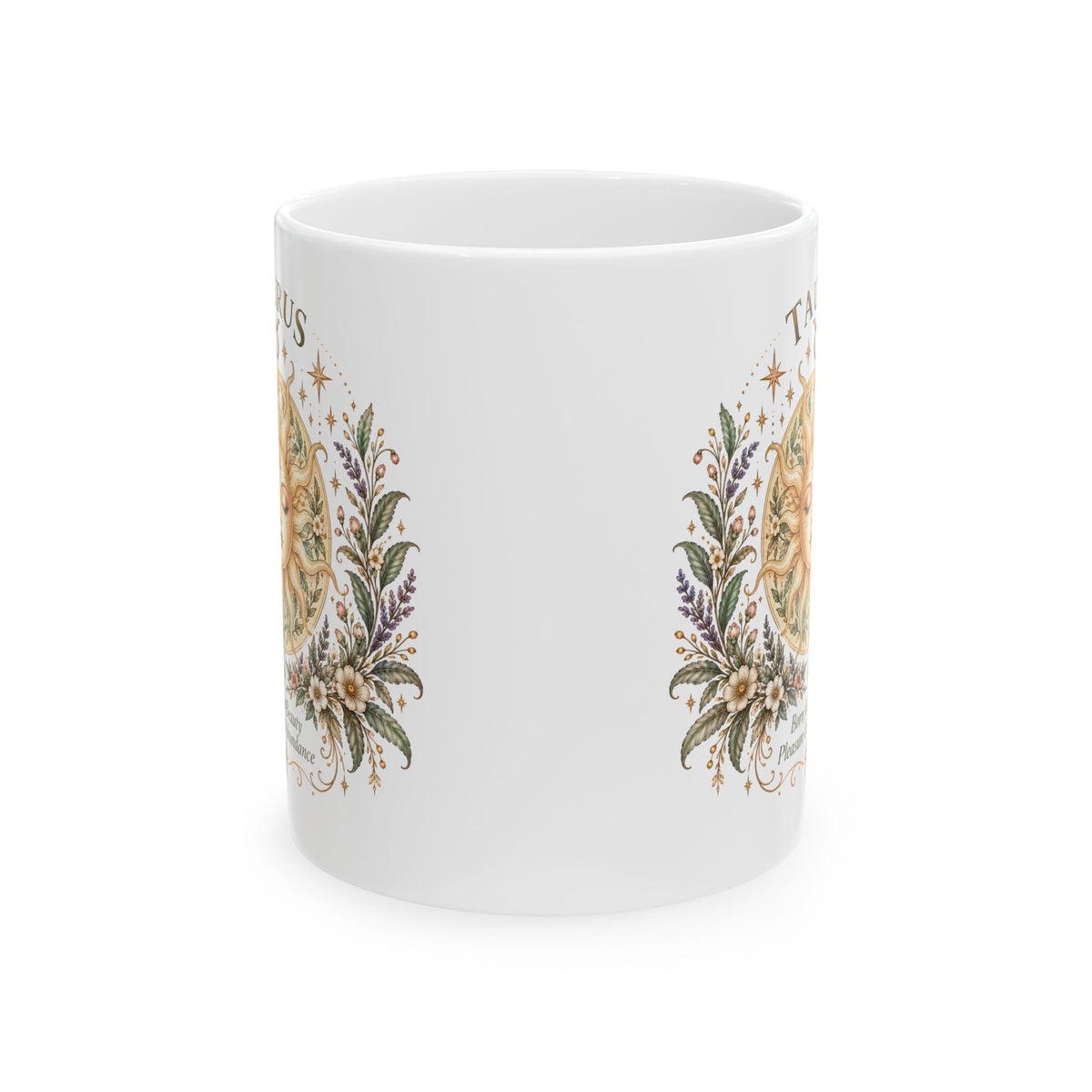 Boho Celestial Taurus Zodiac Mug Sun Floral Astrology Coffee Mug