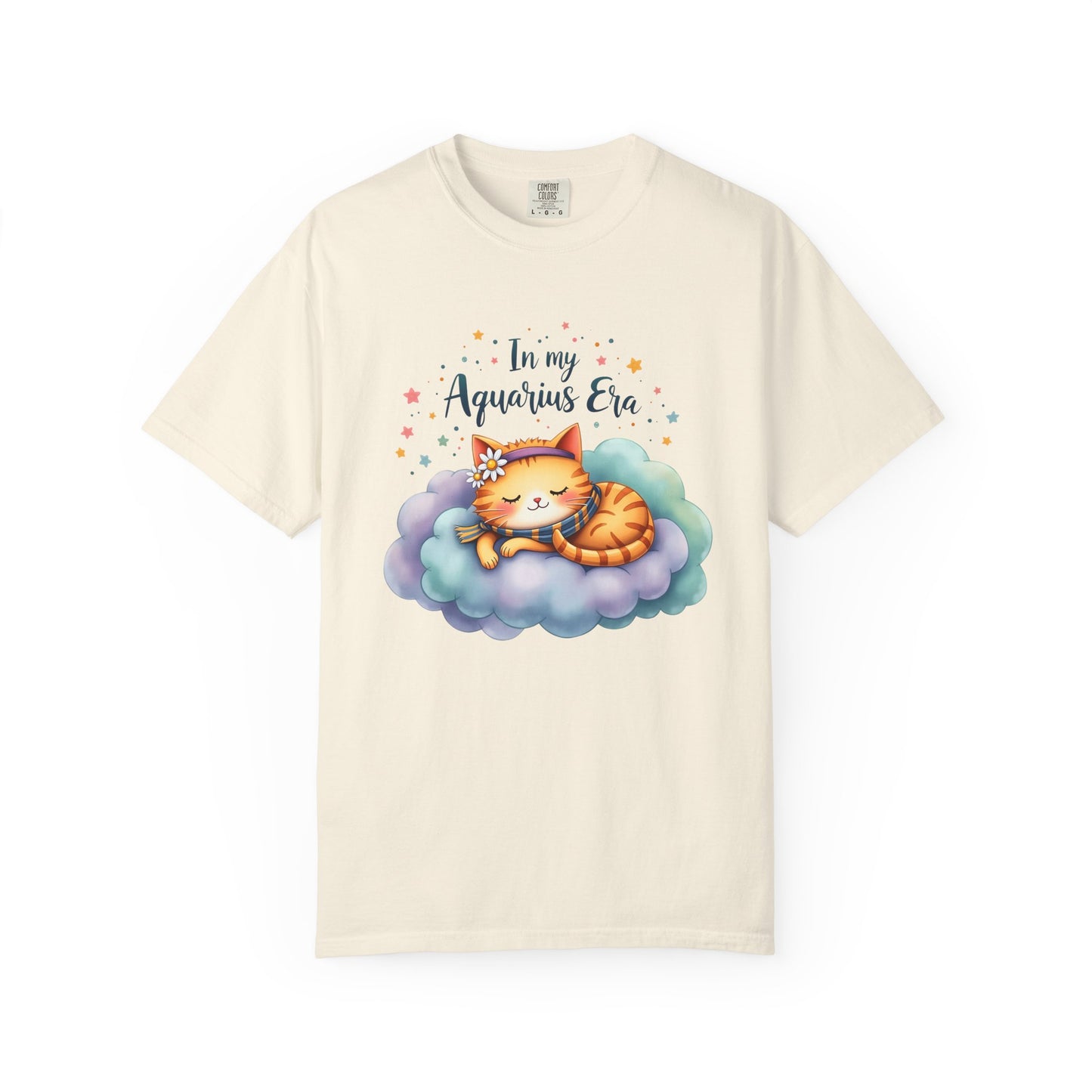 In My Aquarius Era Tee – Colorful Zodiac Cat Shirt