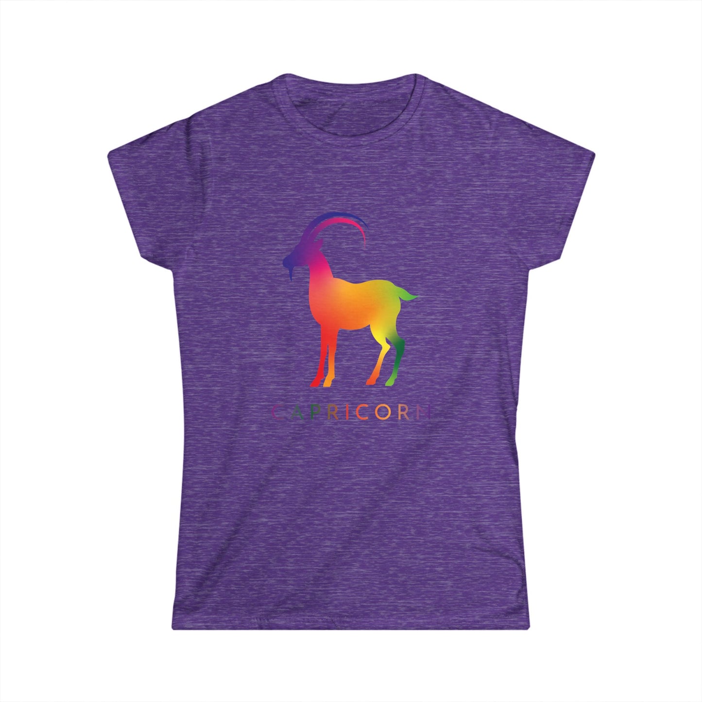 Capricorn Women’s Softstyle Tee – Empowering Rainbow Zodiac Shirt
