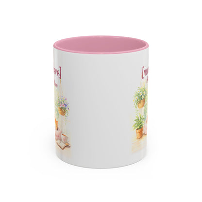 Personalized Name Cat Mug - Custom "Happy Place" Ceramic Mug for Cat Lovers