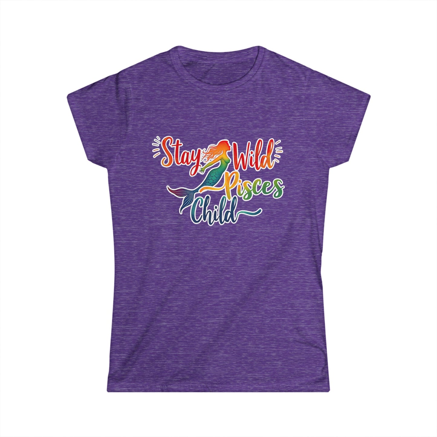 Stay Wild Pisces Child Women’s Softstyle Tee – Empowering Mermaid Zodiac Shirt