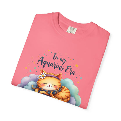 In My Aquarius Era Tee – Colorful Zodiac Cat Shirt