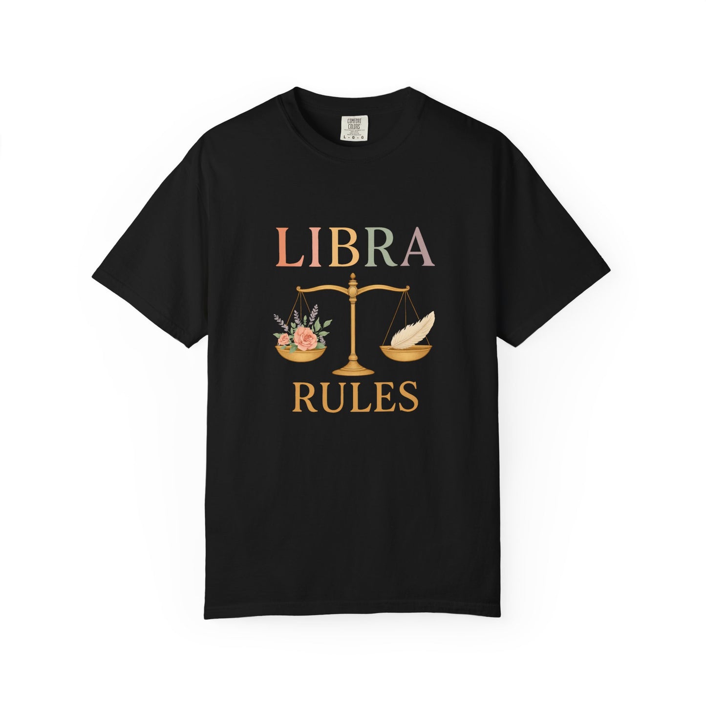 Libra Rules – Elegant Floral Zodiac Balance Tee